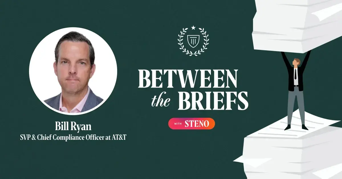Between the Briefs episode overview with headshot of guest Bill Ryan