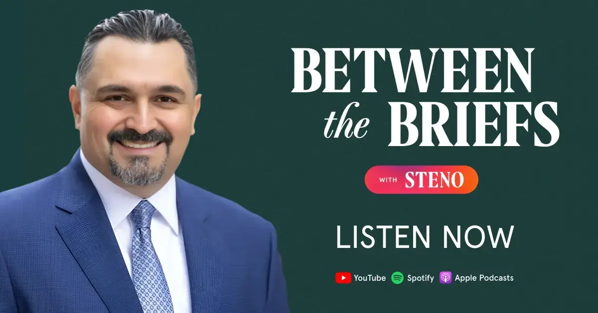 Between the Briefs episode overview with headshot of guest Shahrad Milanfar