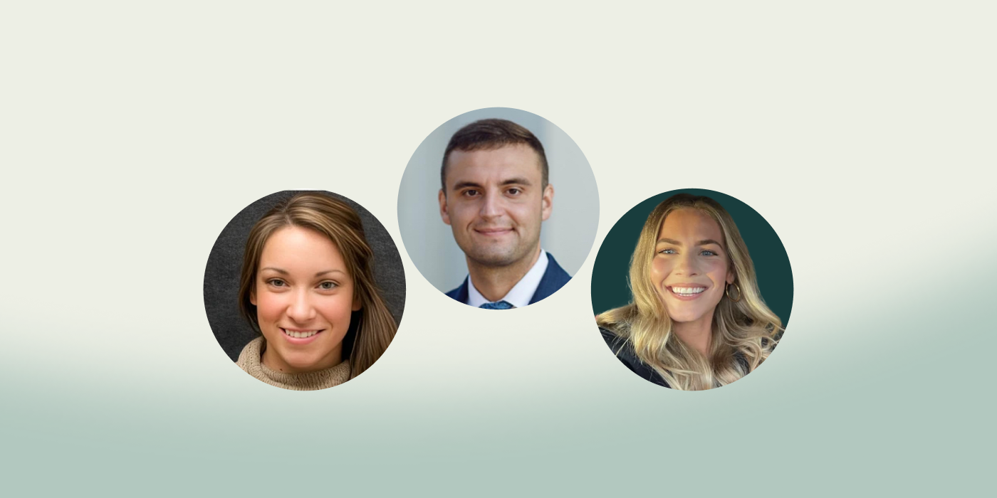 Headshots of webinar contributors Treissa Matakaetis, Sophie Townsend, and Robby Phraner